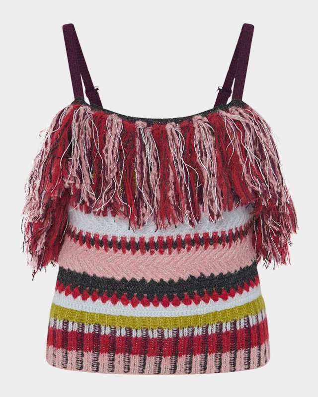 Goldie Striped Fringe Knit Top